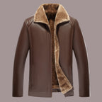 Herrskinnjacka Svart Storlek M PU - Läder Fuzzy Foder - STILUNA