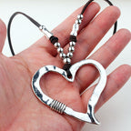 Hjärthänge Halsband i Legering – Justerbar Längd 81,5 cm - STILUNA