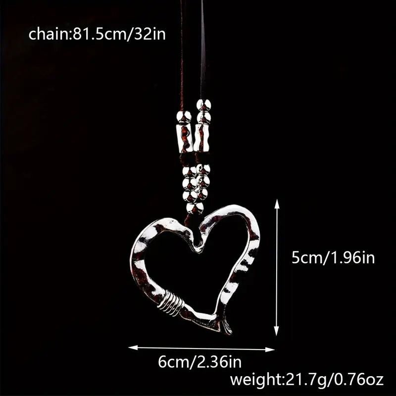 Hjärthänge Halsband i Legering – Justerbar Längd 81,5 cm - STILUNA