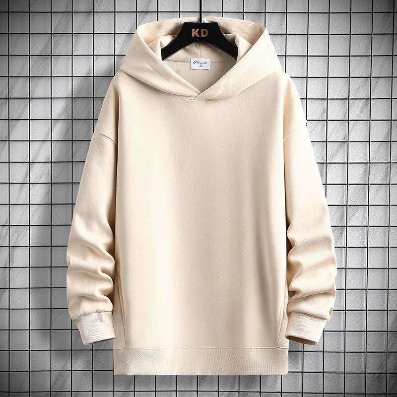 Hoodie Herr Grå Storlek L Bomullsblandning Överdimensionerad V - ringning - STILUNA