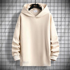 Hoodie Herr Grå Storlek L Bomullsblandning Överdimensionerad V - ringning - STILUNA