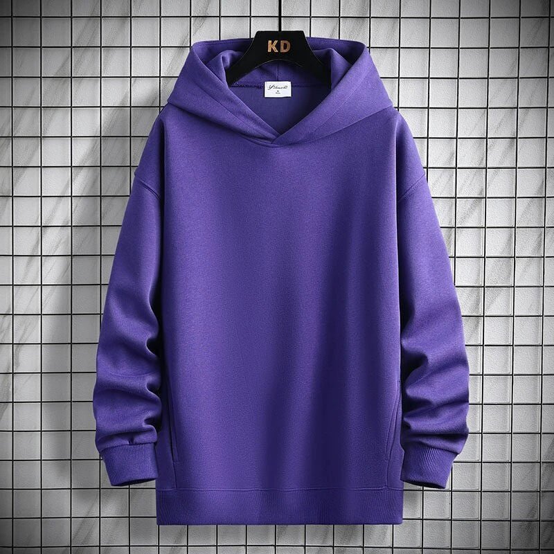 Hoodie Herr Grå Storlek L Bomullsblandning Överdimensionerad V - ringning - STILUNA