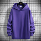 Hoodie Herr Grå Storlek L Bomullsblandning Överdimensionerad V - ringning - STILUNA