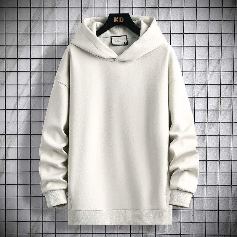 Hoodie Herr Grå Storlek L Bomullsblandning Överdimensionerad V - ringning - STILUNA