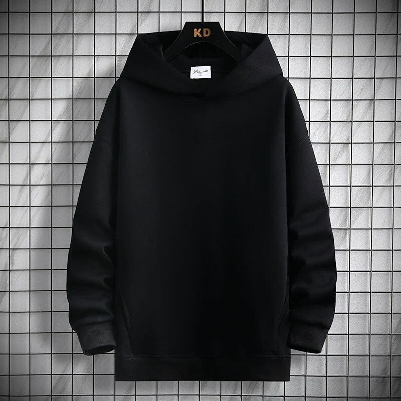 Hoodie Herr Grå Storlek L Bomullsblandning Överdimensionerad V - ringning - STILUNA