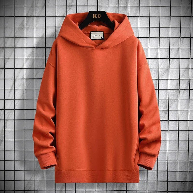 Hoodie Herr Grå Storlek L Bomullsblandning Överdimensionerad V - ringning - STILUNA