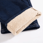 Isolerade Jeans Herr med Sherpa - foder och Hög Midja för Kallväder – Stretchig Denim för Komfort - STILUNA