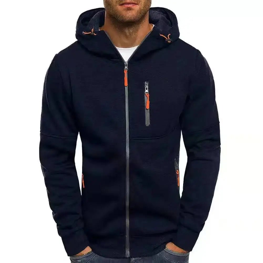 Jacquard Hoodie – Mjuk Fleece - Hoodie för Herr i Modern Pullover - Stil - STILUNA