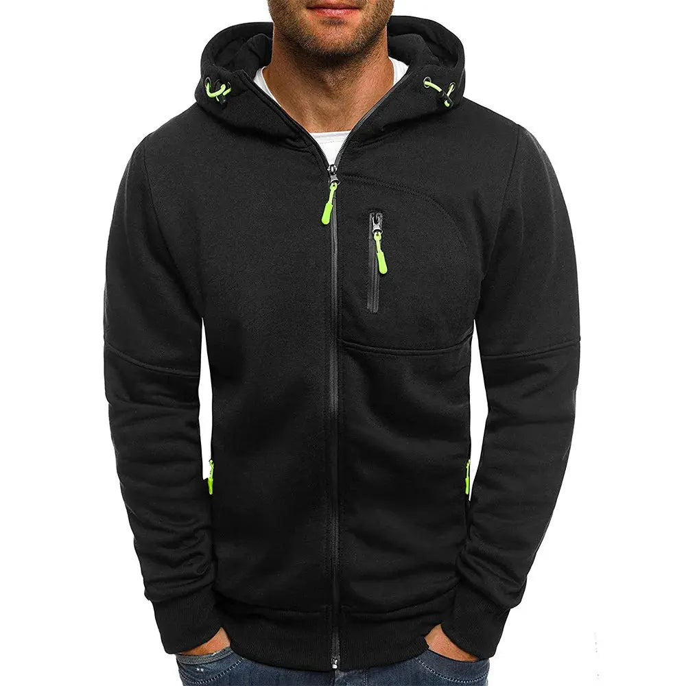 Jacquard Hoodie – Mjuk Fleece - Hoodie för Herr i Modern Pullover - Stil - STILUNA