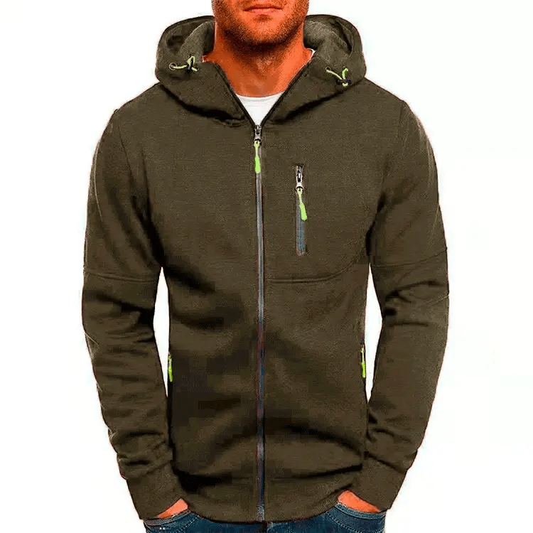 Jacquard Hoodie – Mjuk Fleece - Hoodie för Herr i Modern Pullover - Stil - STILUNA