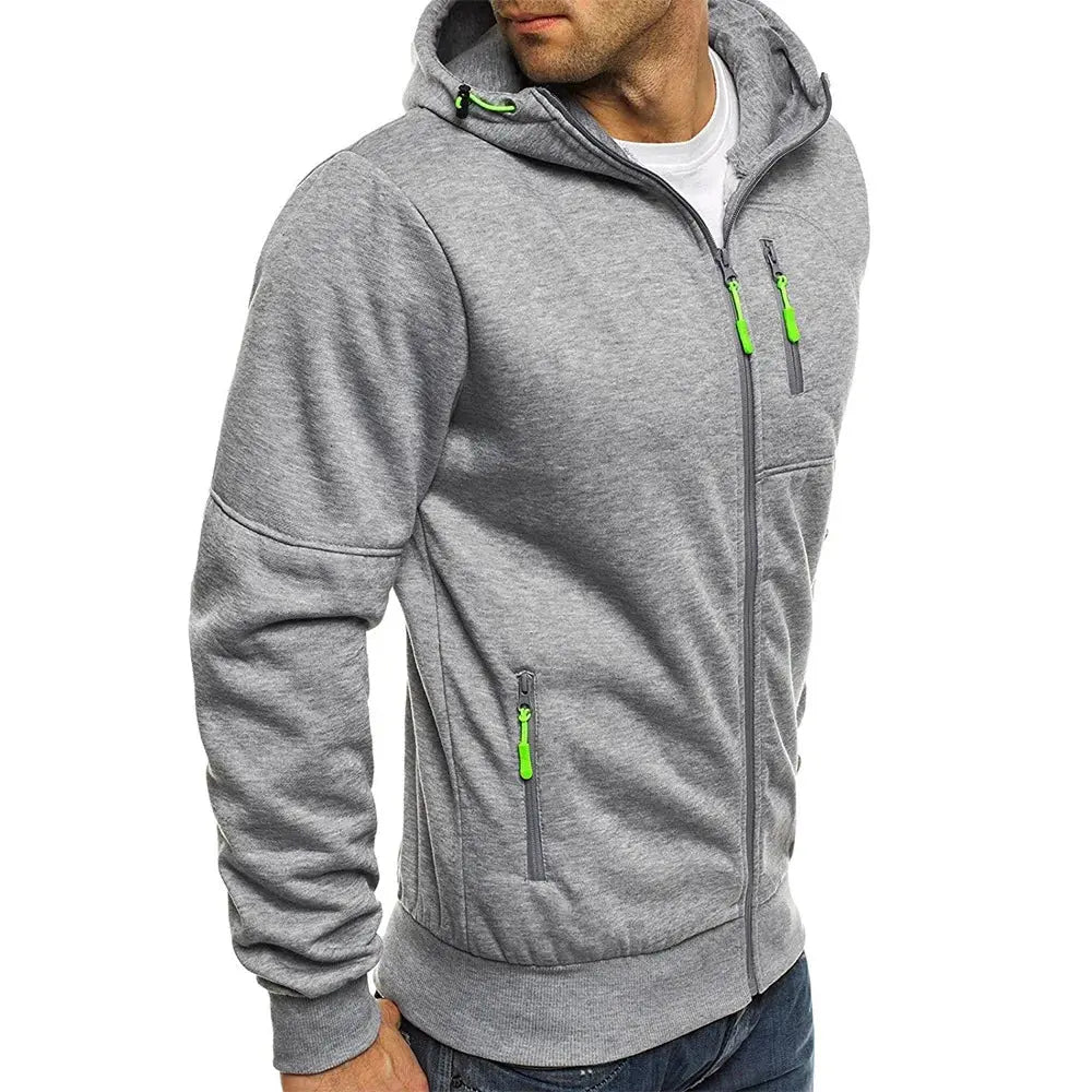 Jacquard Hoodie – Mjuk Fleece - Hoodie för Herr i Modern Pullover - Stil - STILUNA