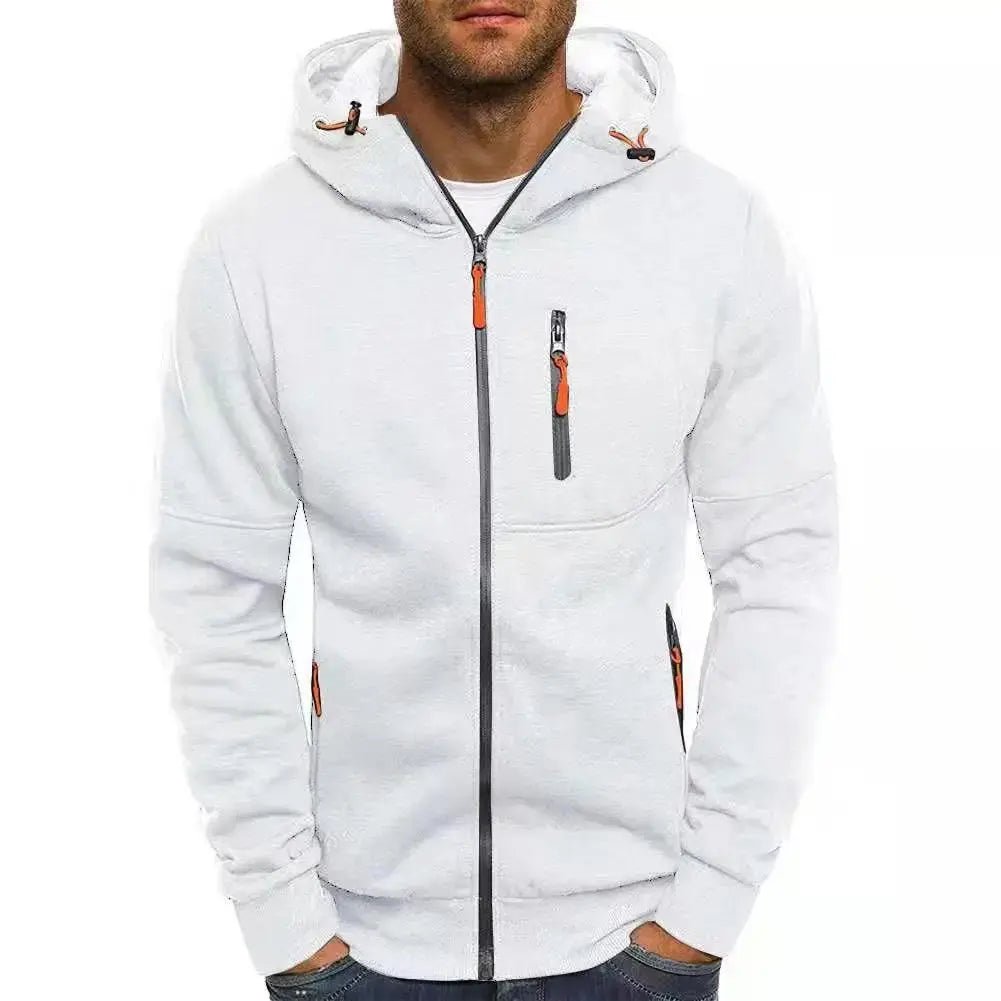 Jacquard Hoodie – Mjuk Fleece - Hoodie för Herr i Modern Pullover - Stil - STILUNA