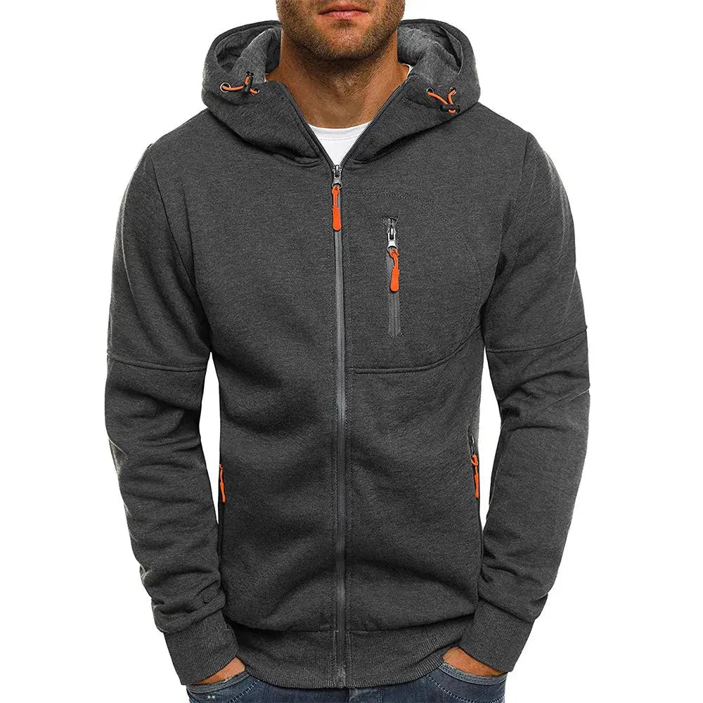 Jacquard Hoodie – Mjuk Fleece - Hoodie för Herr i Modern Pullover - Stil - STILUNA