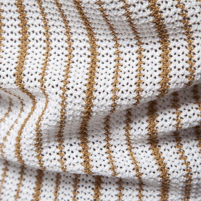 Klassisk Randig Polo Skjorta i Viskosblandning med Öppen Krage – Kort Ärme och Retro Design - STILUNA