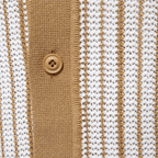 Klassisk Randig Polo Skjorta i Viskosblandning med Öppen Krage – Kort Ärme och Retro Design - STILUNA