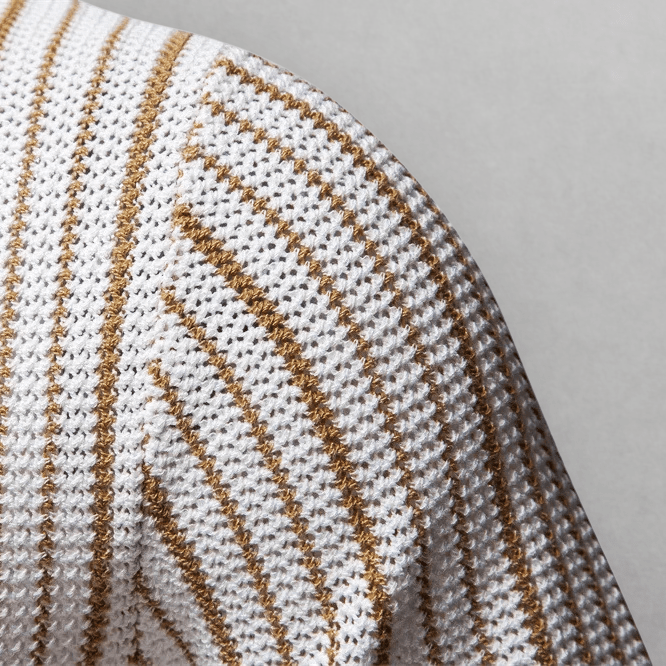 Klassisk Randig Polo Skjorta i Viskosblandning med Öppen Krage – Kort Ärme och Retro Design - STILUNA