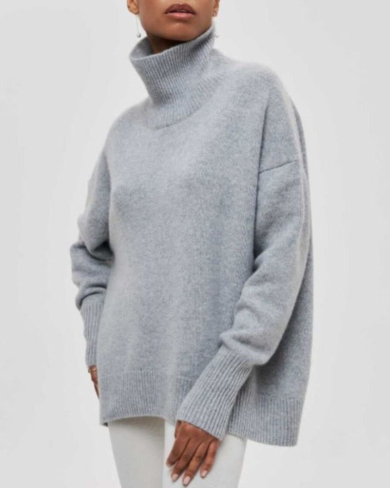Klassisk Turtleneck Sweater i Mjuk Blandning – Avslappnad Passform för Kalla Dagar, Flera Färger och Storlekar S - XL - STILUNA