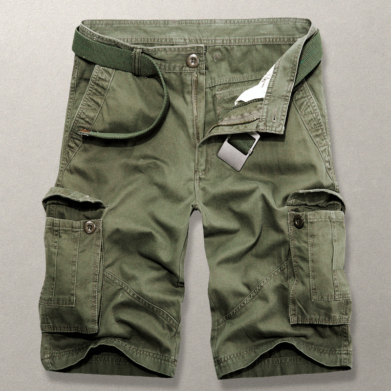 Klassiska Herr Cargo Shorts i Bomull med Rymliga Fickor – Avslappnad Passform för Utomhusäventyr - STILUNA