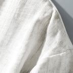 Kortärmad Skjorta Herr i Linneblandning med Knappstängning och Bandkrage – Avslappnad och Andningsbar Design - STILUNA