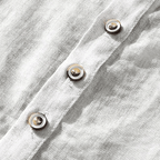 Kortärmad Skjorta Herr i Linneblandning med Knappstängning och Bandkrage – Avslappnad och Andningsbar Design - STILUNA