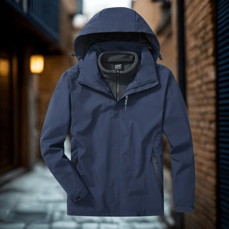 Kvinnors 3 - i - 1 Utomhusjacka Svart Storlek M Väderbeständig Fleecefoder - STILUNA