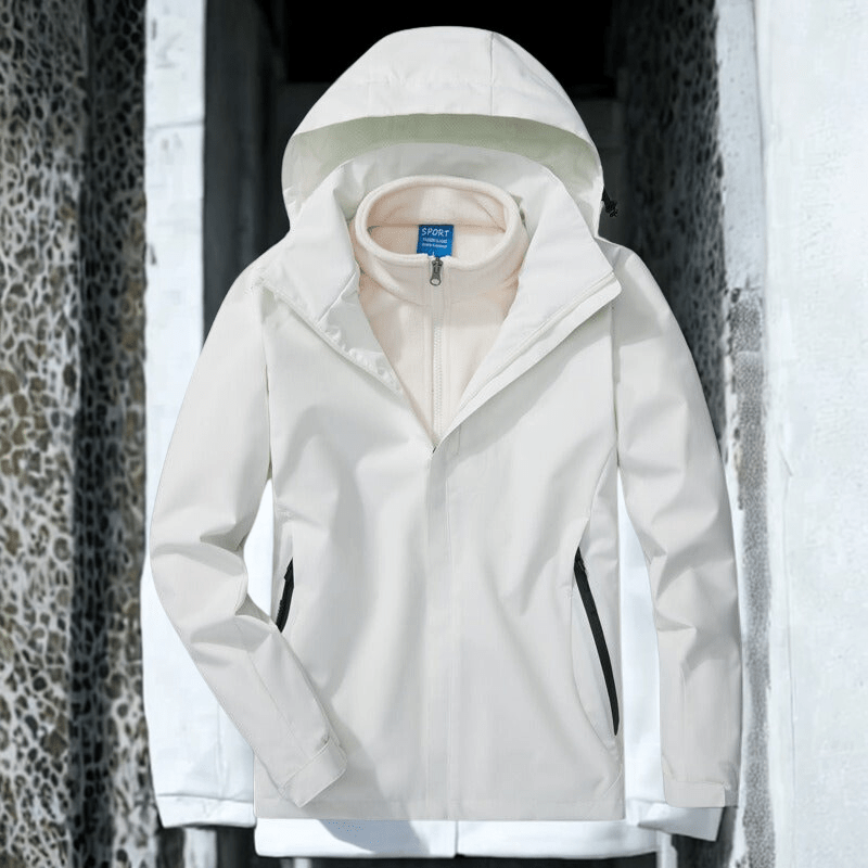 Kvinnors 3 - i - 1 Utomhusjacka Svart Storlek M Väderbeständig Fleecefoder - STILUNA