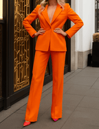 Kvinnors Blazer och Byxor Svart Storlek M Polyester - STILUNA