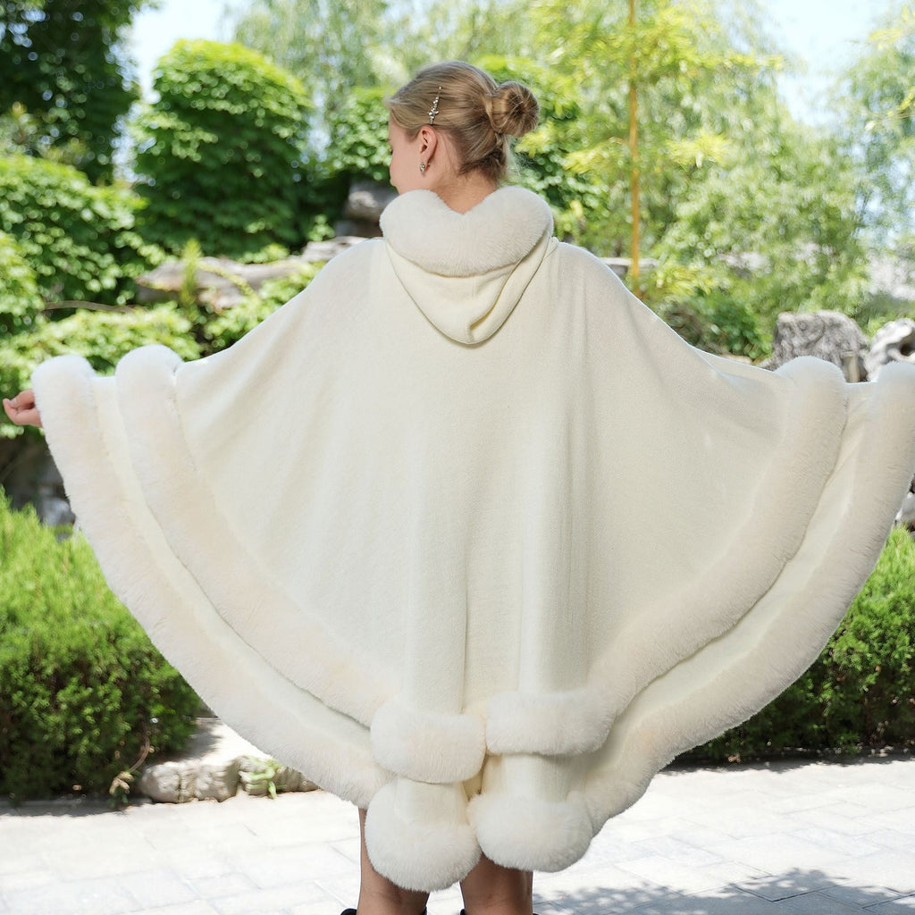 Kvinnors Cape Kappa Grå Storlek M Ullkänsla - STILUNA