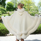 Kvinnors Cape Kappa Grå Storlek M Ullkänsla - STILUNA