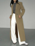 Kvinnors Kappa Ullblandning Dubbelbröstad Skräddarsydd - STILUNA