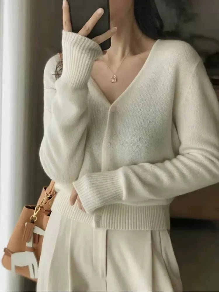 Kvinnors Korta Cardigan 100% Kashmiri - STILUNA