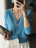 Kvinnors Korta Cardigan 100% Kashmiri - STILUNA