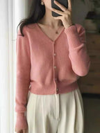 Kvinnors Korta Cardigan 100% Kashmiri - STILUNA