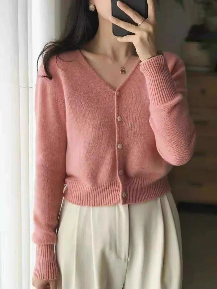 Kvinnors Korta Cardigan 100% Kashmiri - STILUNA