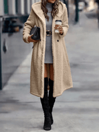 Kvinnors Överrock Beige Storlek M Syntetisk Fleece - STILUNA