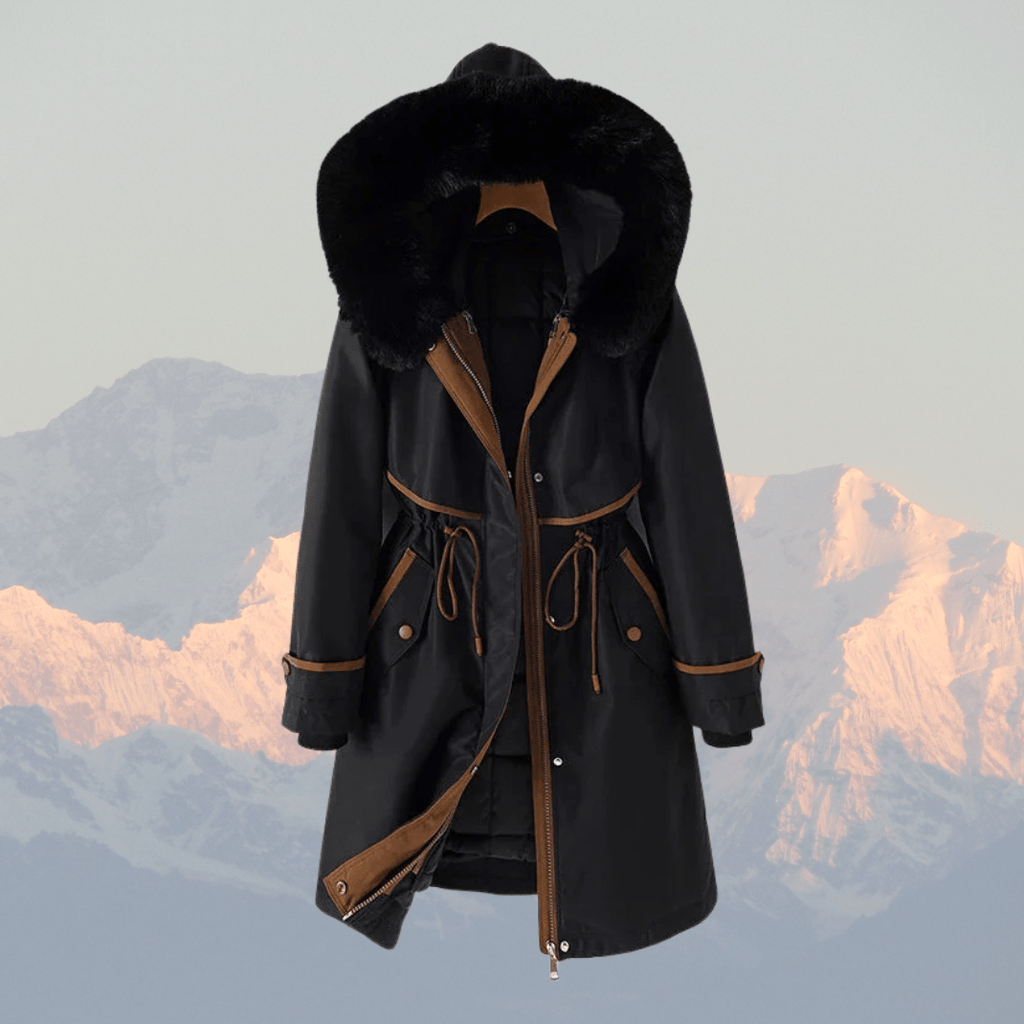 Kvinnors Parkajacka Grön Storlek M Vattenresistent Tyg Faux Päls Huva - STILUNA