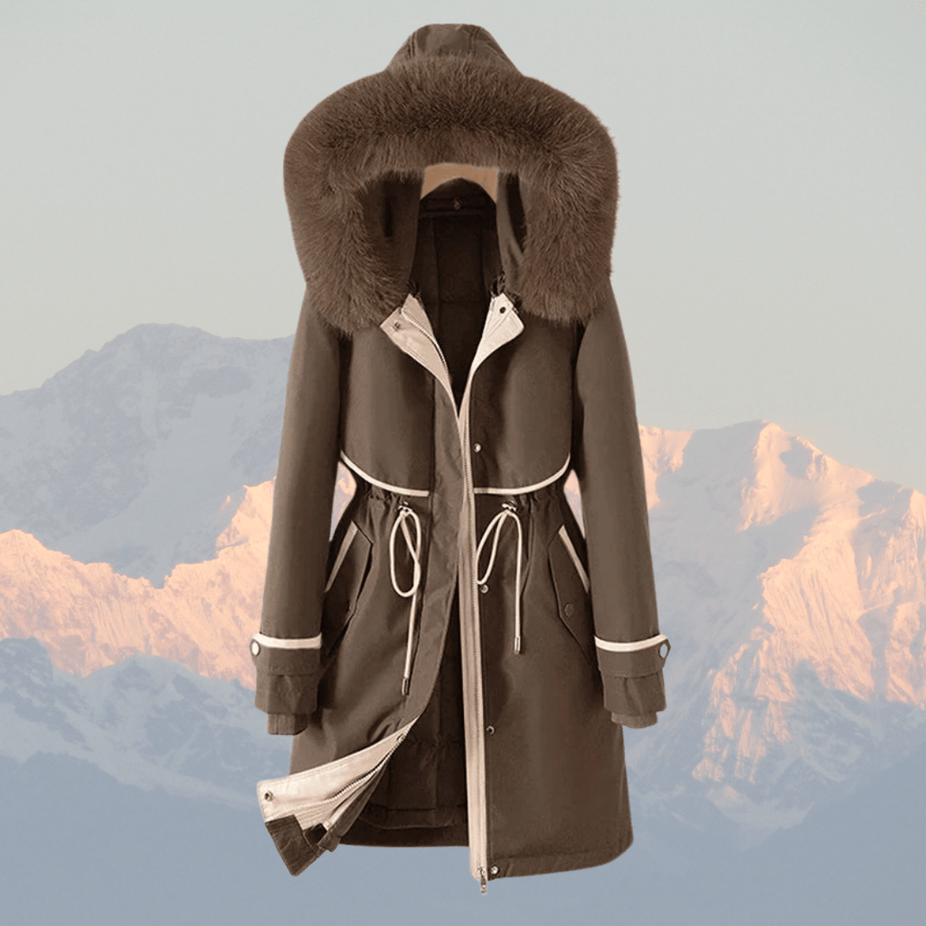 Kvinnors Parkajacka Grön Storlek M Vattenresistent Tyg Faux Päls Huva - STILUNA