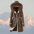 Kvinnors Parkajacka Grön Storlek M Vattenresistent Tyg Faux Päls Huva - STILUNA