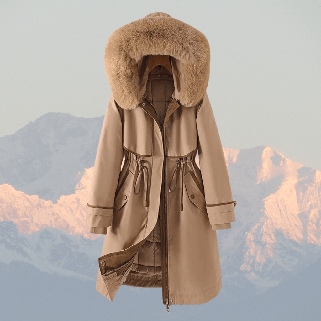 Kvinnors Parkajacka Grön Storlek M Vattenresistent Tyg Faux Päls Huva - STILUNA