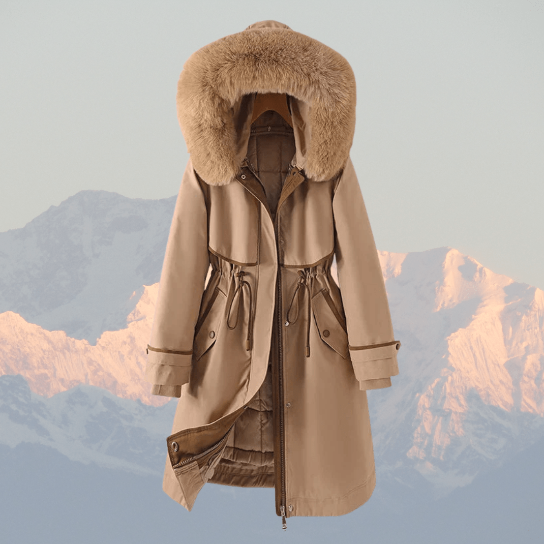 Kvinnors Parkajacka Grön Storlek M Vattenresistent Tyg Faux Päls Huva - STILUNA