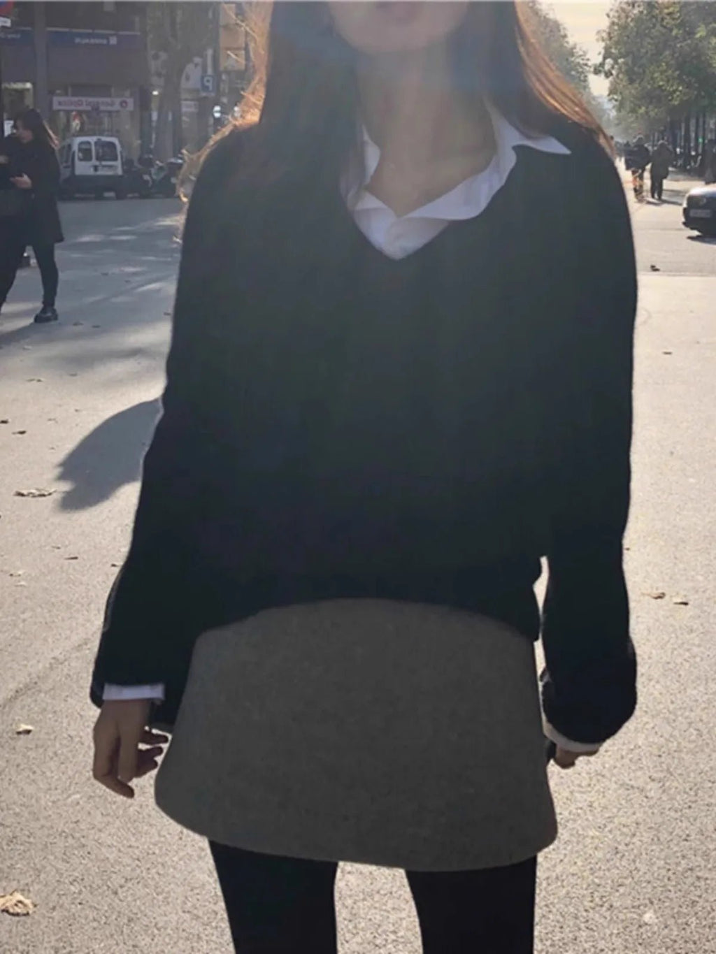 Kvinnors Tröja 100% Cashmere V - ringning Loose Fit - STILUNA