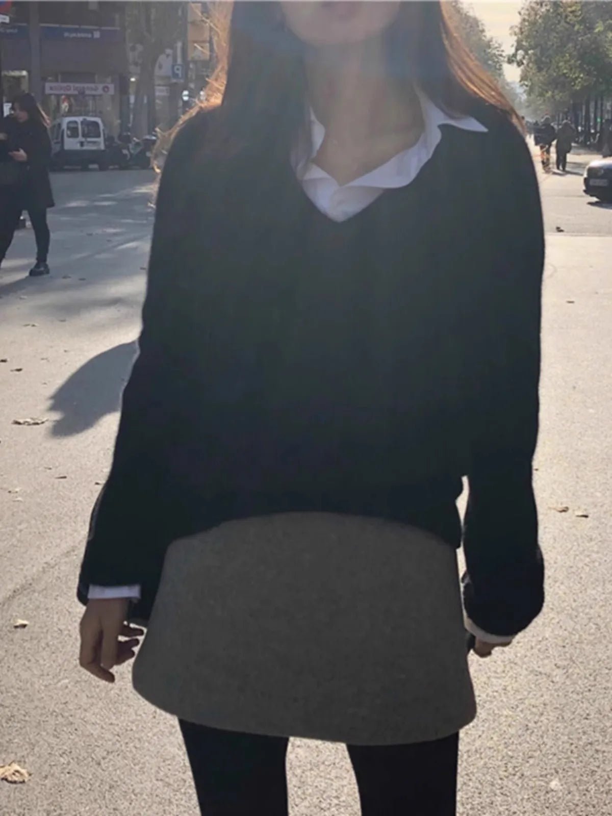 Kvinnors Tröja 100% Cashmere V - ringning Loose Fit - STILUNA