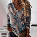 Kvinnors Tröja V - ringning Grå Storlek M Bomullsblandning - STILUNA