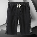 Långa Denimshorts i Stretch med Elastisk Midja – Bekväm och Loose Fit - STILUNA