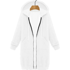 Långärmad Hoodie för Damer i Högkvalitativ Polyester och Bomull – Bekväm Mid - Length Design för Höst och Vinter - STILUNA