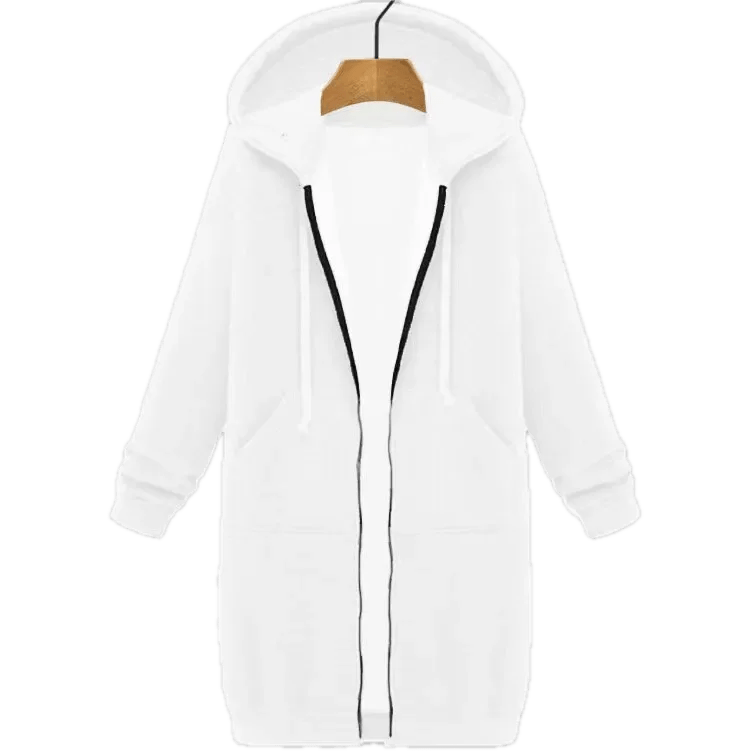 Långärmad Hoodie för Damer i Högkvalitativ Polyester och Bomull – Bekväm Mid - Length Design för Höst och Vinter - STILUNA