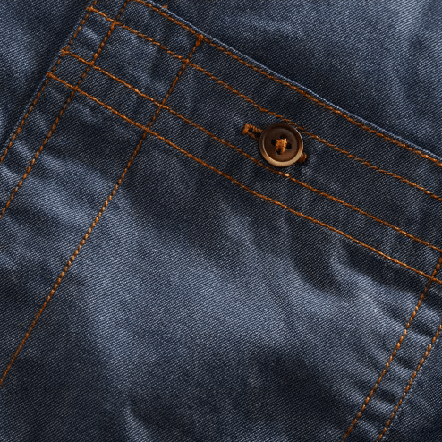 Långärmad Skjorta i 100% Bomull med Bröstfickor och Rundad Söm - STILUNA