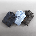 Långärmad Skjorta i 100% Bomull med Bröstfickor och Rundad Söm - STILUNA