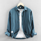 Långärmad Skjorta i 100% Bomull med Rundad Söm – Bekväm och Andningsbar för Avslappnade Dagar - STILUNA