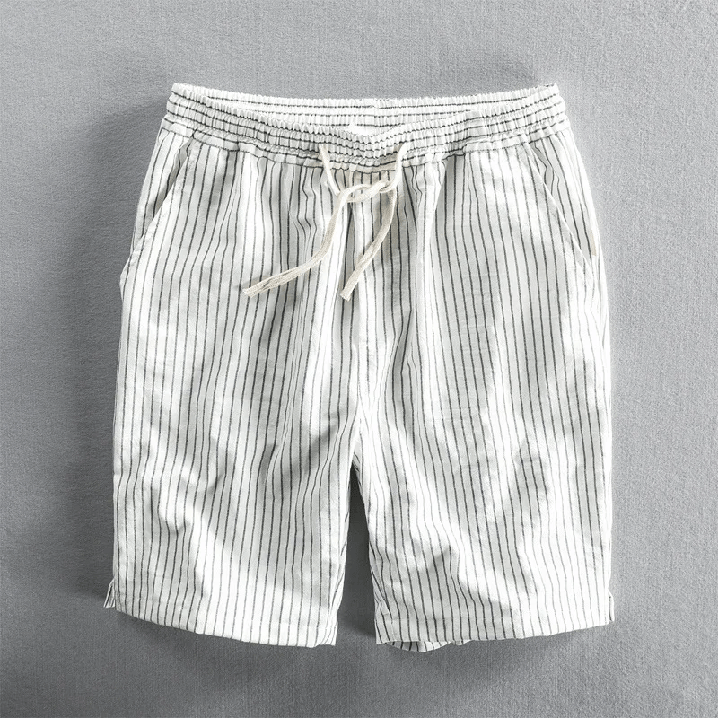 Lätta Bomullsshorts med Ränder – Andningsbara och Bekväma med Justerbar Midja - STILUNA